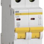 Автоматический выключатель 25А 2P 4,5кА х-ка С ВА47-29